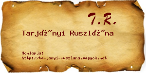 Tarjányi Ruszlána névjegykártya